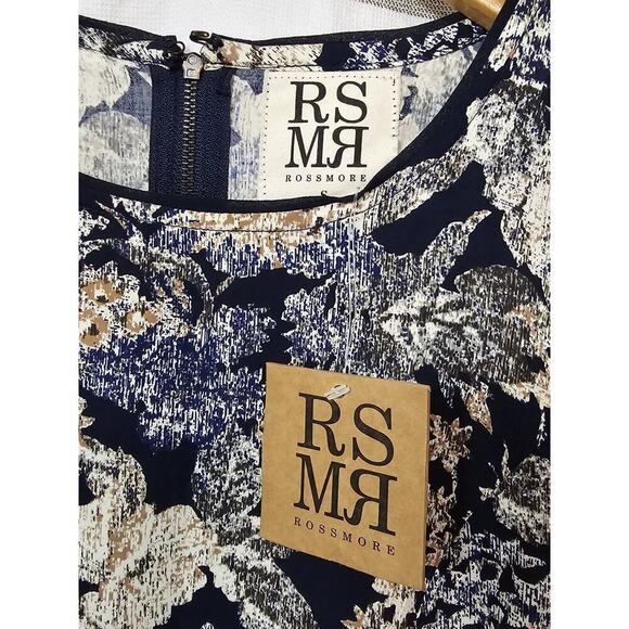 Rossmore Adele Dress Long Sleeve Floral Bell Sleeve Flare Small Blue NEW WITH TA - Picture 4 of 8